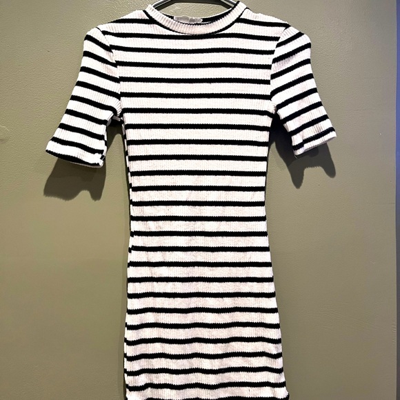 Revamped | Dresses | New Revamped Striped Bodycon Sweater Dress Black ...